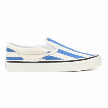 Vans Anaheim Factory Classic Slip-On 98 DX - Naisten Tennarit - Valkoinen/Sininen/Raita